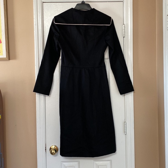 ULLA JOHNSON Black Wool Cashmere Sailor Nautical Dress - Picture 3 of 9